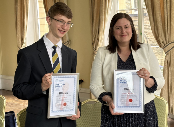 Harry Gration History Prize winners receive their awards