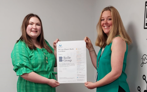 Renowned Planet Mark certification keeps sustainability high on Bailie Group’s agenda