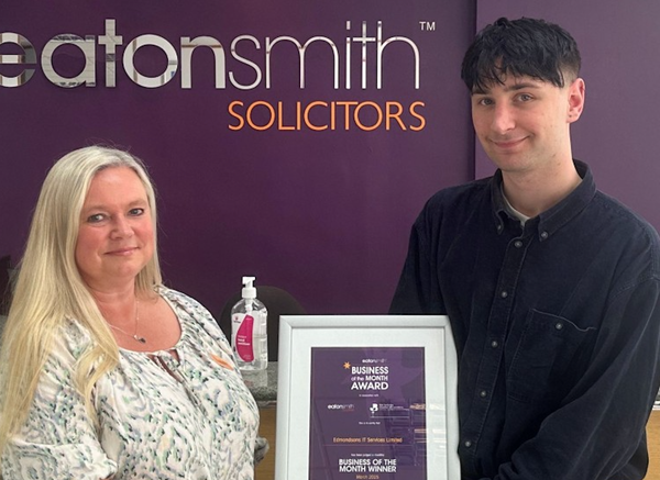 Edmondsons IT Services wins Eaton Smith's Business of the Month Award